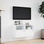 Muebles de TV de pared con luces LED 2 uds blanco 41x31x45 cm en Muebles TV | Comprar online en Foru.es