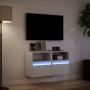 Muebles de TV de pared con luces LED 2 uds blanco 41x31x45 cm en Muebles TV | Comprar online en Foru.es