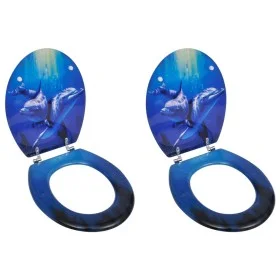 Toilet seats with dolphin design MDF lids 2 units by vidaXL, Toilet and bidet seats - Ref: Foro24-275912, Price: 74,32 €, Dis...