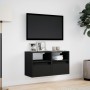 Muebles de TV de pared con luces LED 2 uds negro 41x31x45 cm en Muebles TV | Comprar online en Foru.es
