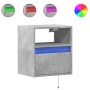 Mueble de TV de pared con luces LED gris hormigón 41x31x45 cm en Muebles TV | Comprar online en Foru.es