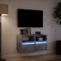 Muebles TV de pared luces LED 2 uds gris hormigón 41x31x45 cm en Muebles TV | Comprar online en Foru.es