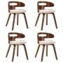 Sillas de comedor 4 uds madera curvada y cuero sintético crema de vidaXL, Sillas de comedor - Ref: Foro24-278848, Precio: 566...