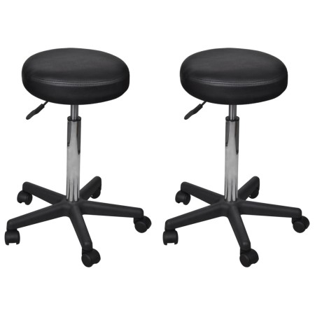 Taburetes de oficina 2 uds cuero sintético negro de vidaXL, Sillas de oficina - Ref: Foro24-277176, Precio: 104,33 €, Descuen...