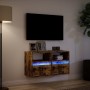Muebles TV de pared luces LED 2 uds roble ahumado 41x31x45 cm en Muebles TV | Comprar online en Foru.es
