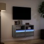 Muebles TV de pared luces LED 2 uds gris Sonoma 41x31x45 cm en Muebles TV | Comprar online en Foru.es