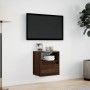 Mueble de TV de pared con luces LED marrón roble 41x31x45 cm en Muebles TV | Comprar online en Foru.es