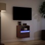 Mueble de TV de pared con luces LED marrón roble 41x31x45 cm en Muebles TV | Comprar online en Foru.es