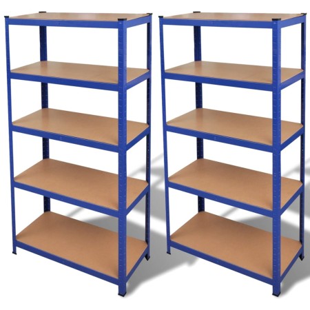 Estante de 2 unidades almacenamiento azul de vidaXL, Estanterías industriales - Ref: Foro24-270565, Precio: 121,75 €, Descuen...