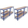 Estante de 2 unidades almacenamiento azul de vidaXL, Estanterías industriales - Ref: Foro24-270565, Precio: 121,75 €, Descuen...