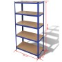 Estante de 2 unidades almacenamiento azul de vidaXL, Estanterías industriales - Ref: Foro24-270565, Precio: 121,75 €, Descuen...