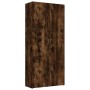 Mueble zapatero madera contrachapada roble humo 80x35,5x180 cm de vidaXL, Zapateros y organizadores de calzado - Ref: Foro24-...