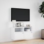 Mueble de TV de pared con luces LED blanco 80x31x45 cm en Muebles TV | Comprar online en Foru.es