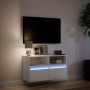 Mueble de TV de pared con luces LED blanco 80x31x45 cm en Muebles TV | Comprar online en Foru.es