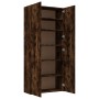 Mueble zapatero madera contrachapada roble humo 80x35,5x180 cm de vidaXL, Zapateros y organizadores de calzado - Ref: Foro24-...