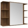 Armario con espejo baño madera marrón roble 80x20,5x64 cm de vidaXL, Tocadores de baño - Ref: Foro24-815524, Precio: 74,26 €,...