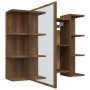 Armario con espejo baño madera marrón roble 80x20,5x64 cm de vidaXL, Tocadores de baño - Ref: Foro24-815524, Precio: 74,26 €,...