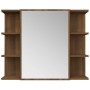 Armario con espejo baño madera marrón roble 80x20,5x64 cm de vidaXL, Tocadores de baño - Ref: Foro24-815524, Precio: 74,26 €,...