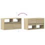 Mueble de TV de pared con luces LED roble Sonoma 80x31x45 cm en Muebles TV | Comprar online en Foru.es