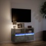 Mueble de TV de pared con luces LED gris hormigón 80x31x45 cm en Muebles TV | Comprar online en Foru.es