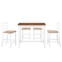 Set mesa y sillas de bar 5 piezas madera maciza marrón y blanco de vidaXL, muebles para cocinas y comedores - Ref: Foro24-275...