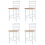 Set mesa y sillas de bar 5 piezas madera maciza marrón y blanco de vidaXL, muebles para cocinas y comedores - Ref: Foro24-275...