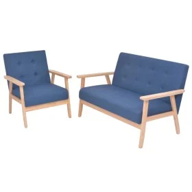 Juego de sofás de tela de 2 piezas color azul de vidaXL, Sofás - Ref: Foro24-274912, Precio: 364,32 €, Descuento: %