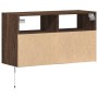 Mueble de TV de pared con luces LED marrón roble 80x31x45 cm en Muebles TV | Comprar online en Foru.es