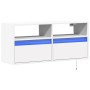 Mueble de TV de pared con luces LED blanco 100x31x45 cm en Muebles TV | Comprar online en Foru.es