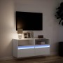 Mueble de TV de pared con luces LED blanco 100x31x45 cm en Muebles TV | Comprar online en Foru.es