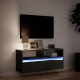Mueble de TV de pared con luces LED negro 100x31x45 cm en Muebles TV | Comprar online en Foru.es
