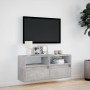 Mueble de TV de pared con luces LED gris hormigón 100x31x45 cm en Muebles TV | Comprar online en Foru.es