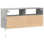 Mueble de TV de pared con luces LED gris hormigón 100x31x45 cm en Muebles TV | Comprar online en Foru.es