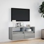 Mueble de TV de pared con luces LED gris Sonoma 100x31x45 cm en Muebles TV | Comprar online en Foru.es