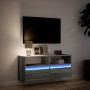 Mueble de TV de pared con luces LED gris Sonoma 100x31x45 cm en Muebles TV | Comprar online en Foru.es