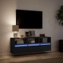 Mueble de TV de pared con luces LED negro 130x31x45 cm en Muebles TV | Comprar online en Foru.es