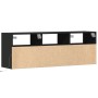 Mueble de TV de pared con luces LED negro 130x31x45 cm en Muebles TV | Comprar online en Foru.es