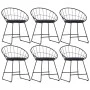 Sillas de comedor asientos de cuero sintético 6 uds acero negro de vidaXL, Sillas de comedor - Ref: Foro24-276236, Precio: 29...
