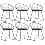 Sillas de comedor asientos de cuero sintético 6 uds acero negro de vidaXL, Sillas de comedor - Ref: Foro24-276236, Precio: 29...