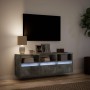 Mueble de TV de pared con luces LED gris hormigón 130x31x45 cm en Muebles TV | Comprar online en Foru.es