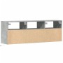 Mueble de TV de pared con luces LED gris hormigón 130x31x45 cm en Muebles TV | Comprar online en Foru.es