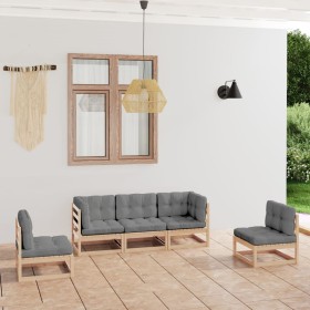 Juego de muebles de jardín 5 pzas y cojines madera pino maciza en Conjuntos de jardín | Comprar online en Foru.es