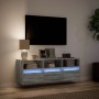 Mueble de TV de pared con luces LED gris Sonoma 130x31x45 cm en Muebles TV | Comprar online en Foru.es