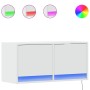 Mueble de TV de pared con luces LED blanco 80x31x35 cm en Muebles TV | Comprar online en Foru.es