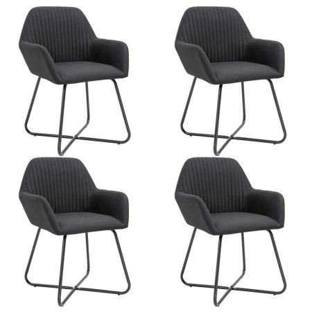 Sillas de comedor 4 unidades de tela negra de vidaXL, Sillas de comedor - Ref: Foro24-277106, Precio: 360,40 €, Descuento: %