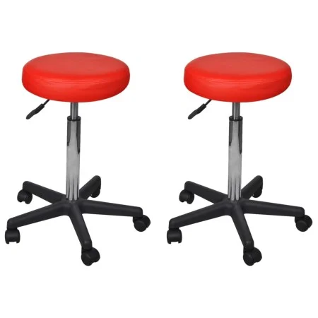 Taburetes de oficina 2 uds cuero sintético rojo de vidaXL, Sillas de oficina - Ref: Foro24-277177, Precio: 91,61 €, Descuento: %