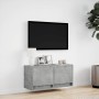 Mueble de TV de pared con luces LED gris hormigón 80x31x35 cm en Muebles TV | Comprar online en Foru.es