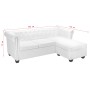 Sofá Chesterfield en forma L cuero artificial blanco de vidaXL, Sofás - Ref: Foro24-275225, Precio: 717,66 €, Descuento: %