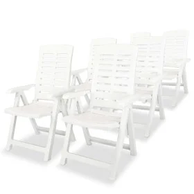 Sillas de jardín reclinables 6 unidades plástico blanco de vidaXL, Sillas de jardín - Ref: Foro24-275068, Precio: 452,20 €, D...