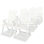 Sillas de jardín reclinables 6 unidades plástico blanco de vidaXL, Sillas de jardín - Ref: Foro24-275068, Precio: 473,92 €, D...